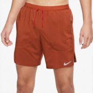 Nike Flex Stride Lined Running Shorts Men's size L Rust Red Pockets 7" Inseam